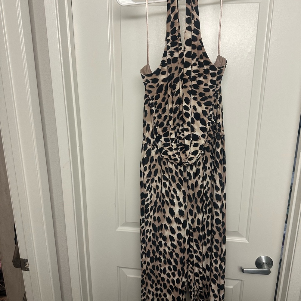 INC International Concepts Animal Print Halter Jumpsuit